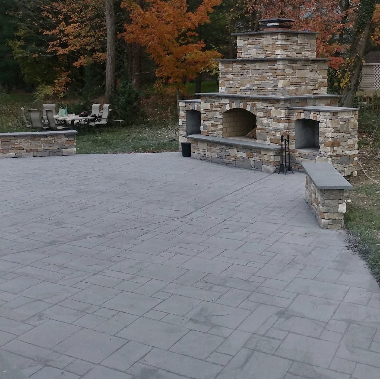 Finished stamped concrete pool deck in South Jersey