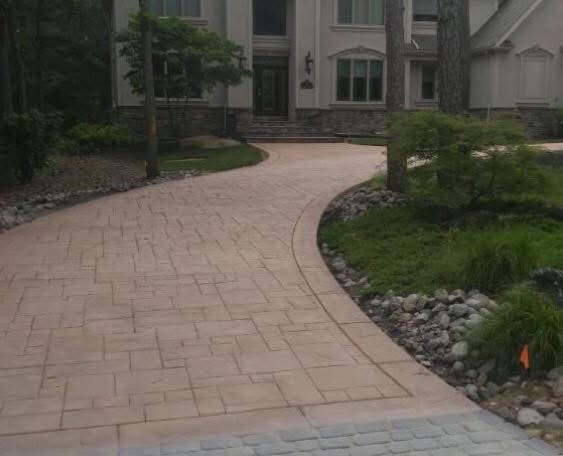 Decorative concrete driveway and entrance replacement project